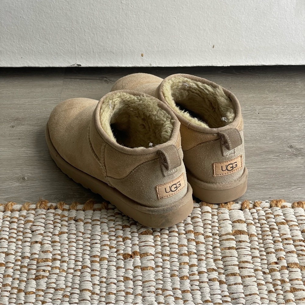 UGG Classic Ultra Mini Tan Boots - Picture 3 of 6